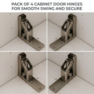 Pack of 4 Cabinet Door Hinges For Smooth Swing And Secure (HT84)