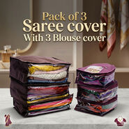 Pack of 3 Saree Cover With 3 Blouse Cover (6SC4)