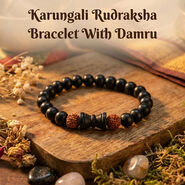 Karungali Rudraksha Bracelet With Damru (SJB7)