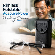Rimless Foldable Adaptive Power Reading Glasses (FORG1)