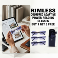 Rimless Folding Coloured Adaptive Power Reading Glasses Buy 1 Get 3 Free (4FOC2RG1)