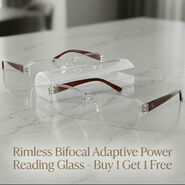 Rimless Bifocal Adaptive Power Reading Glasses Buy 1 Get 1 Free (2BORG2)