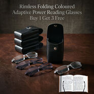 Rimless Folding Coloured Adaptive Power Reading Glasses Buy 1 Get 3 Free ((4FOC6RG1)