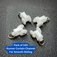 Pack of 100 Runner Curtain Channel For Smooth Sliding (HT125)