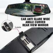 Car Anti Glare Wide Angle Curved Rear View Mirror (IRVM4)