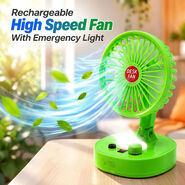 Rechargeable High-Speed Fan With Emergency Light (EF38G)