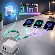 Super Long 3 In 1 Fast Charging Cable with Adpater (CDC28)