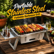 Portable Stainless Steel Foldable Barbeque Grill (1PCBG3)