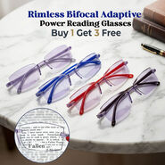 Rimless Bifocal Adaptive Power Reading Glasses Buy 1 Get 3 Free (4BORG26)