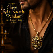 Shree Rahu Kavach Pendant With Golden Chain (SJPN14)