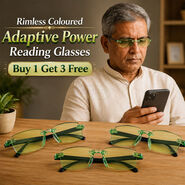 Rimless Coloured Adaptive Power Reading Glasses Buy 1 Get 3 Free (4OC4RG1)