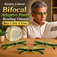 Rimless Colored Bifocal Adaptive Power Reading Glasses Buy 1 Get 2 Free (3BOC4RG1)