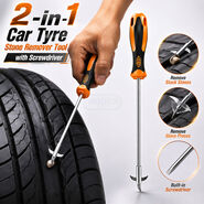 2-In-1 Car Tyre Stone Remover Tool With Screwdriver (HT160)