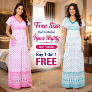 Free Size Comfortable Home Nighty With Pockets BOGO (HM2)