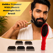 Golden Trimmer With Electric Massager Hair Brush (MHB2)