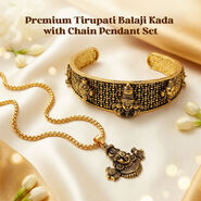 Premium Tirupati Balaji Kada with Chain Pendant Set (SJKP18)