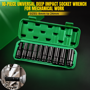 10 Pcs Universal Deep Impact Socket Wrench For Mechanical Work (HT198)