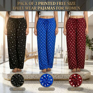Pack of 3 Printed Free Size Daily Wear Pajamas For Women (3PW3)