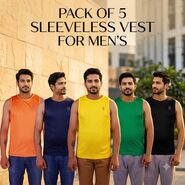 Pack of 5 Sleeveless Vest For Mens (5SL14)