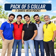 Pack of 5 Collar Tshirts With Pocket (5PT31)