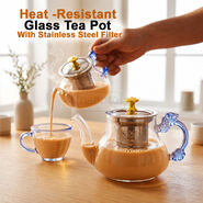 Heat-Resistant Glass Tea Pot With Stainless Steel Filter (GTP)