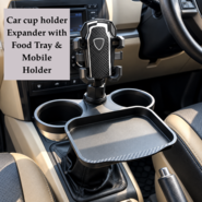 Car Cup Holder Expander With Food Tray & Mobile Holder (CAU7)