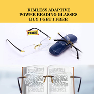 Rimless Adaptive Power Reading Glasses B1 G1 Free (2RG5)