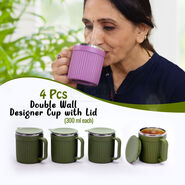 4 Pcs Double Wall Cup With lid (4CL2)