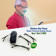 Rimless One Power Mobile Protection Reading Glasses Buy 1 Get 3 (4MPORG)