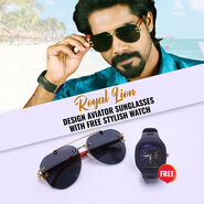 Royal Lion Design Aviator Sunglasses With Free Stylish Watch (ASGW2)