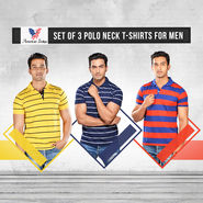 Buy American Indigo Set of 3 Polo Neck 