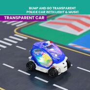 thumbnail interactive-video image 1 of Bump & Go Transforming Police Car Robot Toy With Music & Lights – For Kids 3+ 1 of 6