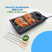 Electric Smokeless BBQ Grill + FREE 4 Skewers (EFM6)