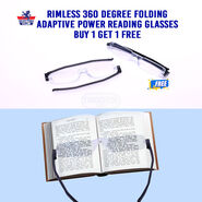 Rimless 360 Degree Folding One Power Reading Glasses B1 G1 Free (FORG27)