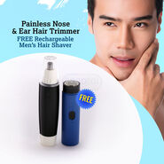 Painless Nose & Ear Hair Trimmer + FREE Rechargeable Mens Hair Shaver (NHC5)