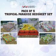 Pack of 5 Tropical Paradise Bedsheet Set (5BS46)