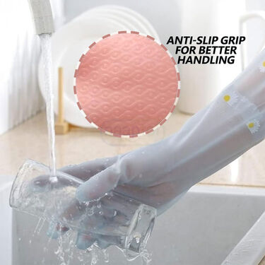 Reusable Long Elbow Laundry, Cleaning & Dishwashing Gloves