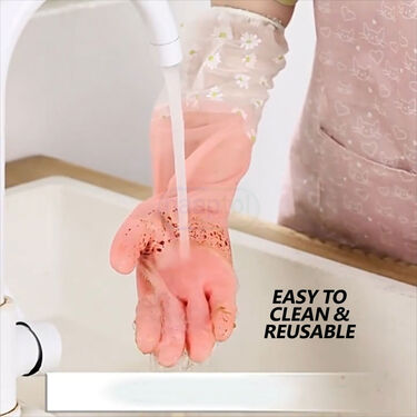 Reusable Long Elbow Laundry, Cleaning & Dishwashing Gloves