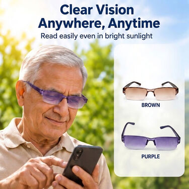 Bifocal Rimless Colored Adaptive Power Reading Glasses - Buy1 Get 1 FREE (BCORG6)