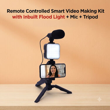 Remote Controlled Smart Video Making Kit with Inbuilt Flood Light + Mic + Tripod (SVMK)