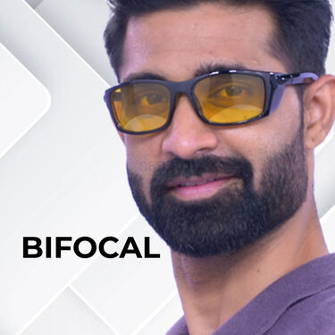 Night Vision Bifocal Adaptive Power Reading Glasses with Free Wireless Earpod (NBWP)