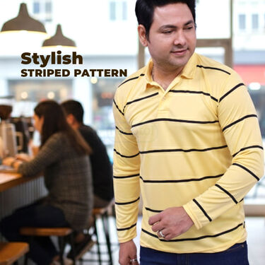 Pack of 4 Stripe Printed Collar Neck  Full Sleeves T-shirts (4PTF3)