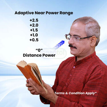 Rimless Bifocal Adaptive Power Reading Glasses B1 G2 Free (3BORG5)