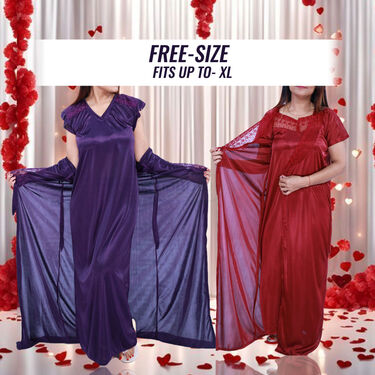 4 PC Daily Wear Conformable Nighty Set - Pick Any 1 (4NS)