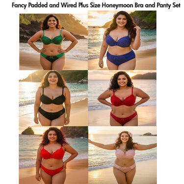 Fancy Plus Size Honeymoon Bra And Panty Set - Pick Any 1 (PBP1)