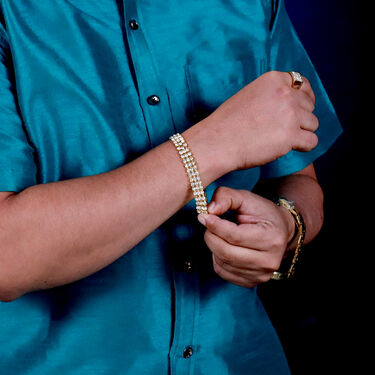 Mens Golden Watch + 2 Chain + Austrian Diamond Bracelet + Ring (MGW2CBR18)