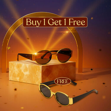 Golden Frame Sunglasses B1G1 Free (2SG3)