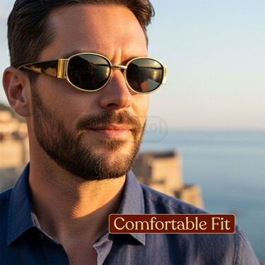 Golden Frame Sunglasses B1G1 Free (2SG3)