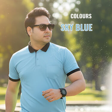 Pack of Designer Collar T-Shirts With Watch+Printed Wallet And Sunglass Free (5PTW9)