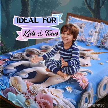 Unicorn Printed Double Bed Sheet With 2 Pillow Covers (DBS27)